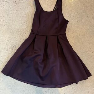 Express Dark Plum Fit-and-Flare Dress